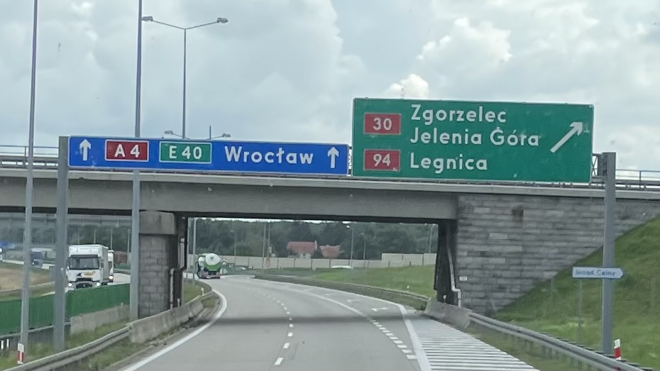 Autobahnschilder in Polen